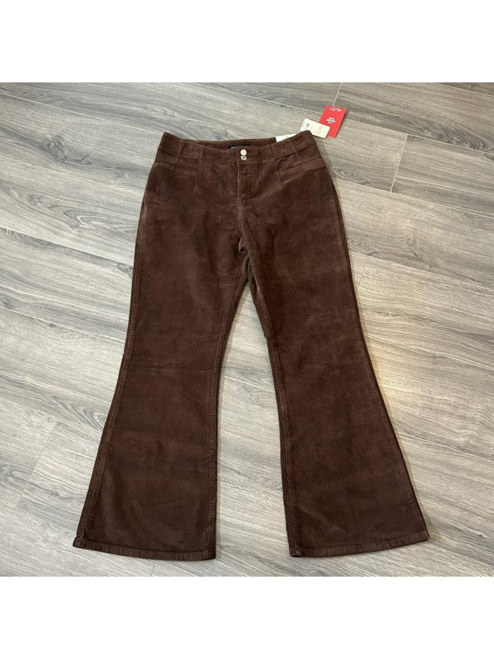 Lucky Brand Pants Womens 14 Brown Stevie High Rise Flare Corduroy Stretch